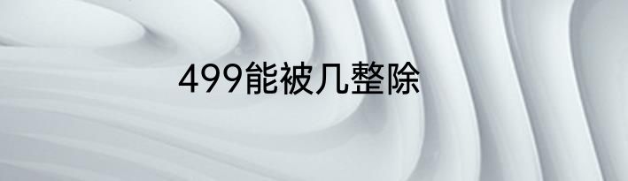 499能被几整除