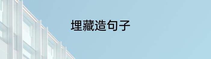 埋藏造句子