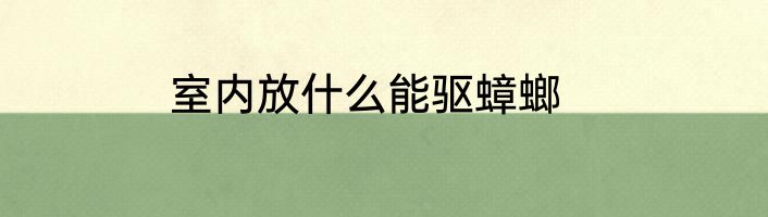 室内放什么能驱蟑螂