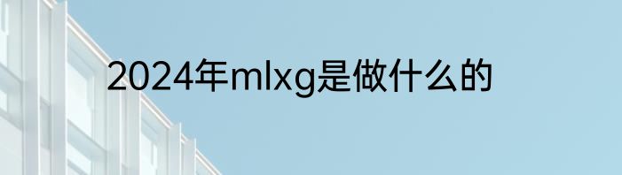 2024年mlxg是做什么的