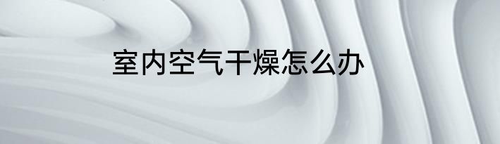 室内空气干燥怎么办