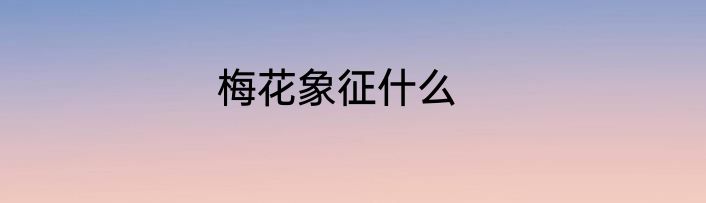 梅花象征什么