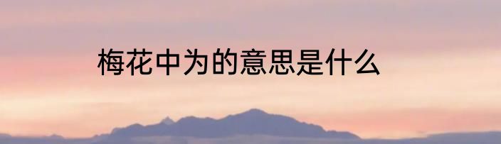 梅花中为的意思是什么