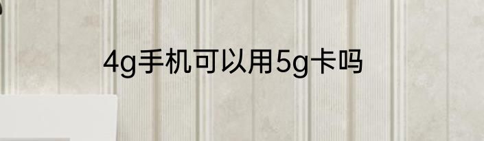 4g手机可以用5g卡吗