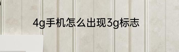 4g手机怎么出现3g标志