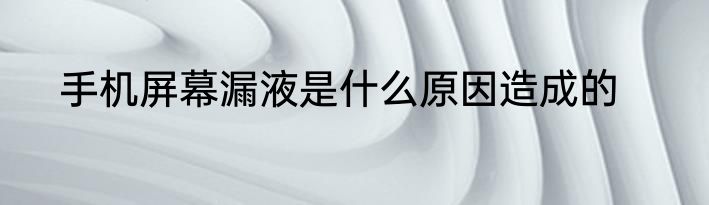 手机屏幕漏液是什么原因造成的