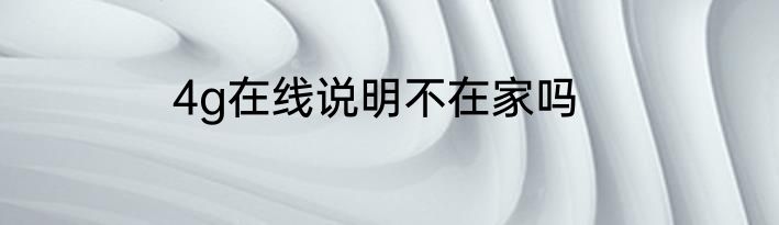 4g在线说明不在家吗