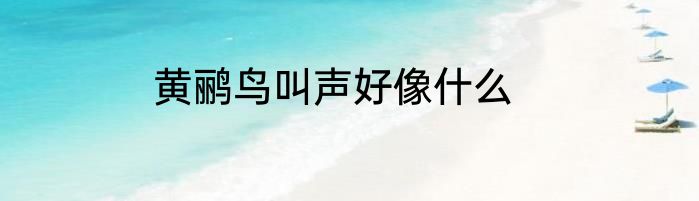 黄鹂鸟叫声好像什么