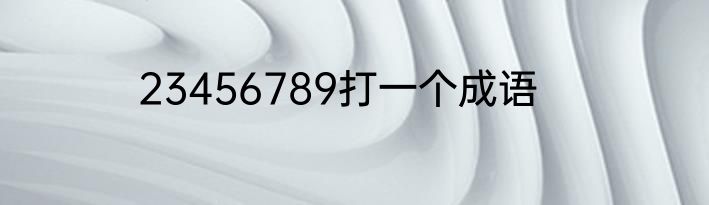 23456789打一个成语