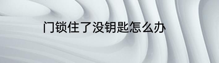 门锁住了没钥匙怎么办