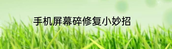 手机屏幕碎修复小妙招