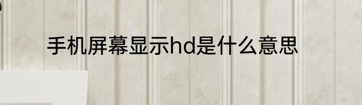 手机屏幕显示hd是什么意思