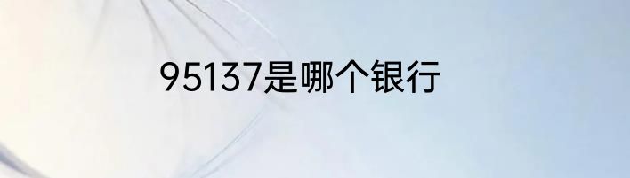 95137是哪个银行