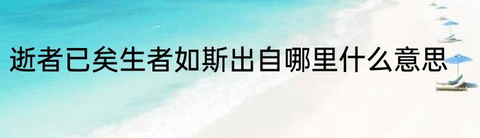 逝者已矣生者如斯出自哪里什么意思