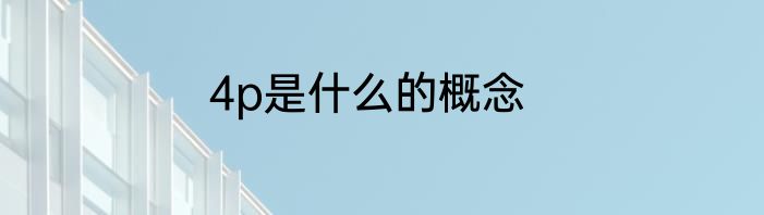 4p是什么的概念