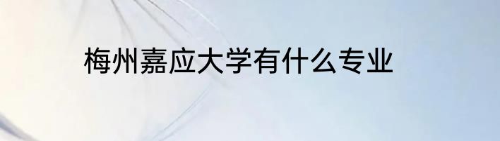梅州嘉应大学有什么专业