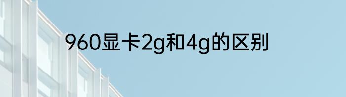 960显卡2g和4g的区别