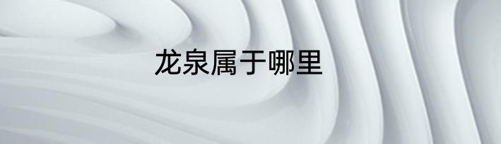 龙泉属于哪里