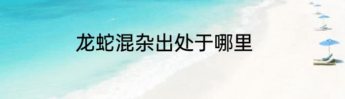 龙蛇混杂出处于哪里