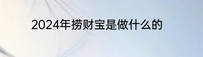 2024年捞财宝是做什么的