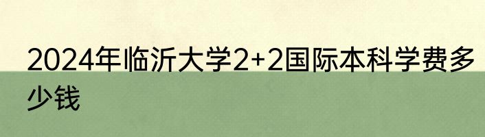 2024年临沂大学2+2国际本科学费多少钱