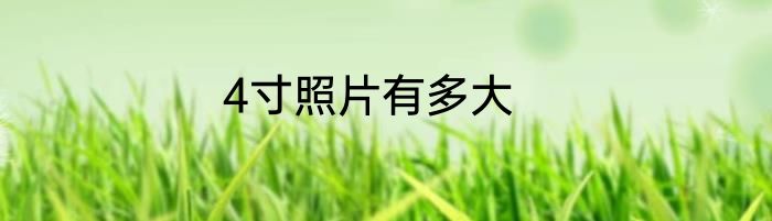 4寸照片有多大