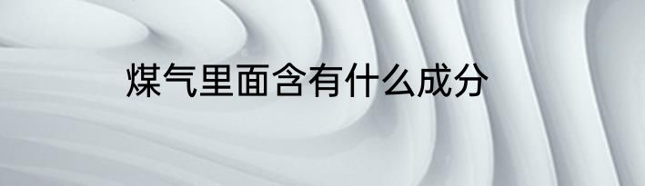 煤气里面含有什么成分
