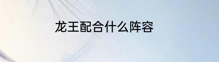 龙王配合什么阵容