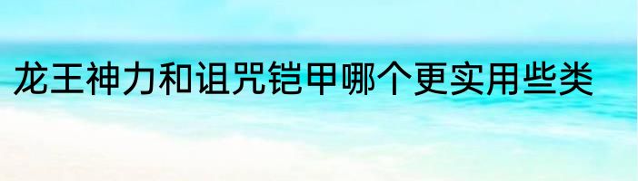 龙王神力和诅咒铠甲哪个更实用些类