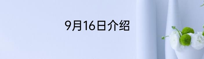 9月16日介绍