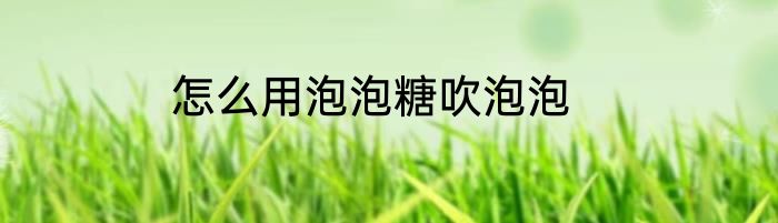 怎么用泡泡糖吹泡泡