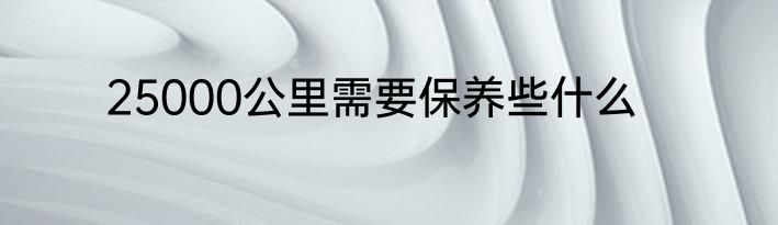 25000公里需要保养些什么