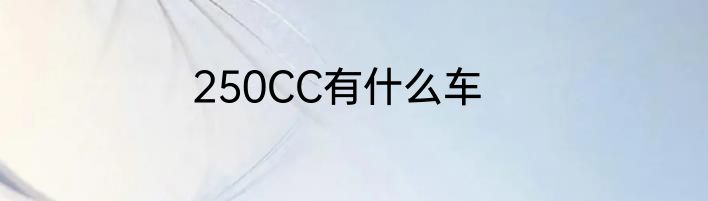 250CC有什么车