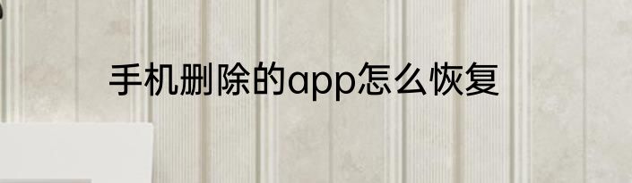 手机删除的app怎么恢复