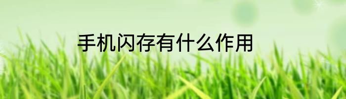 手机闪存有什么作用