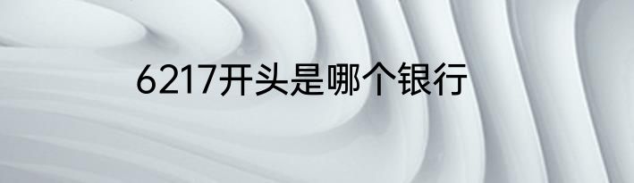 6217开头是哪个银行
