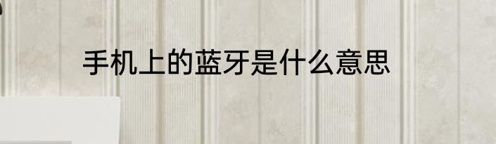 手机上的蓝牙是什么意思