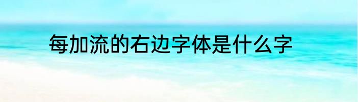 每加流的右边字体是什么字