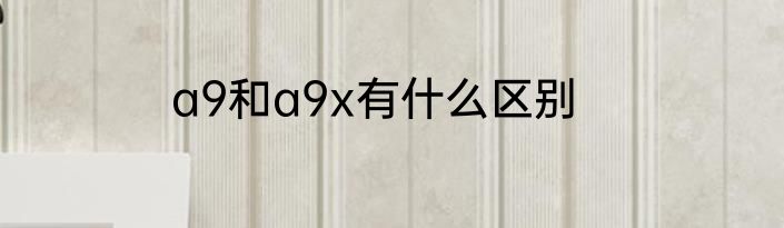a9和a9x有什么区别