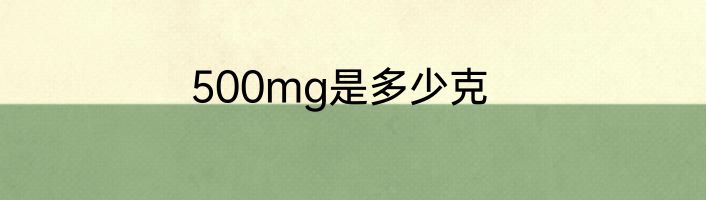 500mg是多少克