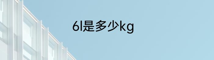 6l是多少kg