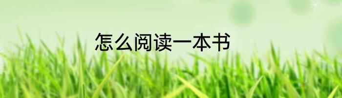 怎么阅读一本书