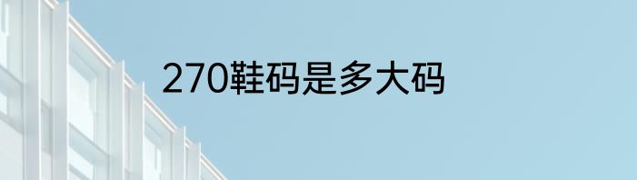 270鞋码是多大码
