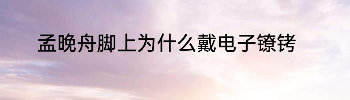 孟晚舟脚上为什么戴电子镣铐