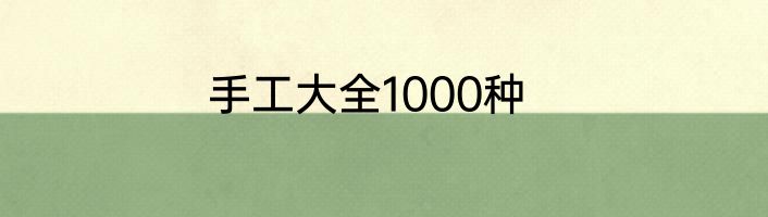 手工大全1000种