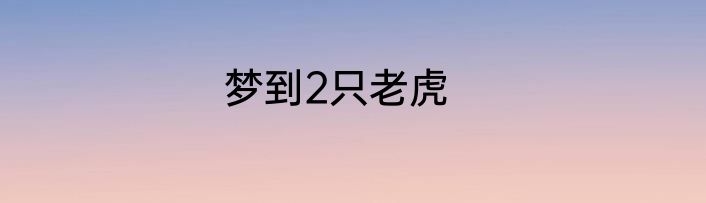 梦到2只老虎