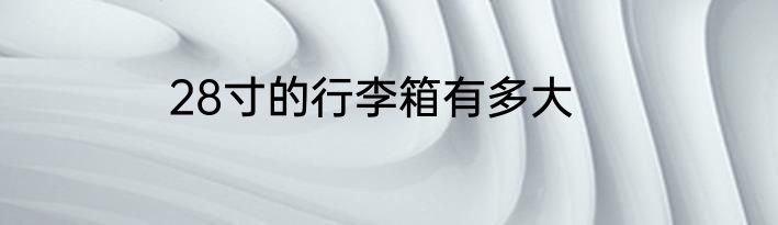28寸的行李箱有多大