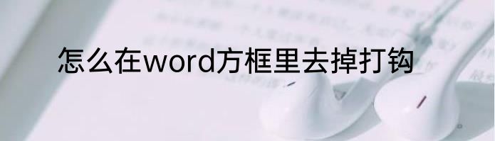 怎么在word方框里去掉打钩