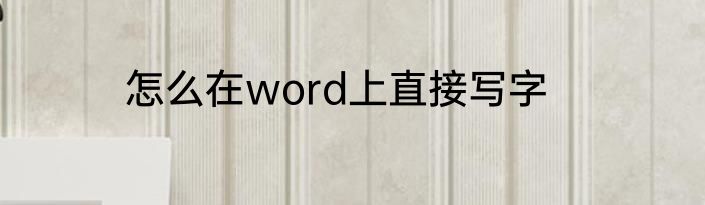 怎么在word上直接写字