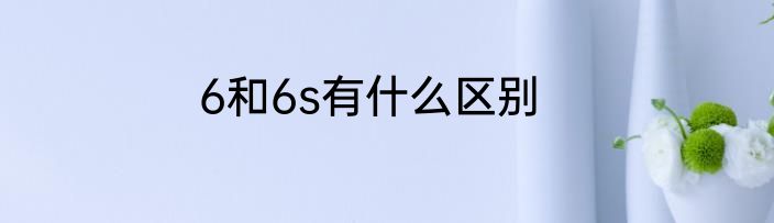 6和6s有什么区别